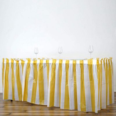 Wedding/공동체 사건을 위해 둘러싸는 줄무늬 방직 폴리에스테 뷔페 식탁
