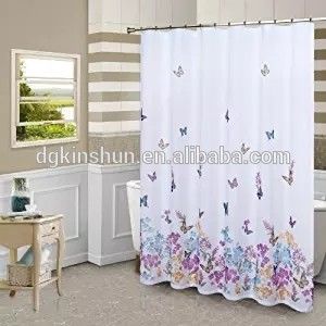 PEVA Meadow Shower curtain Bath Decor Butterfly Flower curtain bath