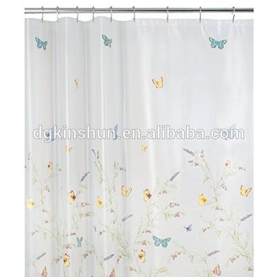 Mildew resistant shower curtain with matching window curtain shower curtain