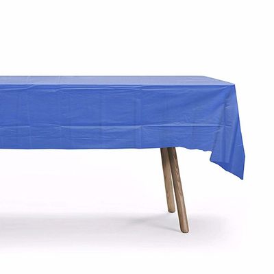 파란 - 처분할 수 있는 플라스틱 테이블 덮개는 54 x 108&quot;를 정연한 테이블을 위한 사각 테이블 피복 방수 처리합니다