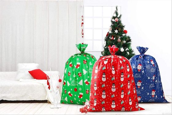 비 유독한 다채로운 플라스틱 선물 포장 부대, 재사용할 수 있는 엑스트라 라지 크리스마스 선물 부대